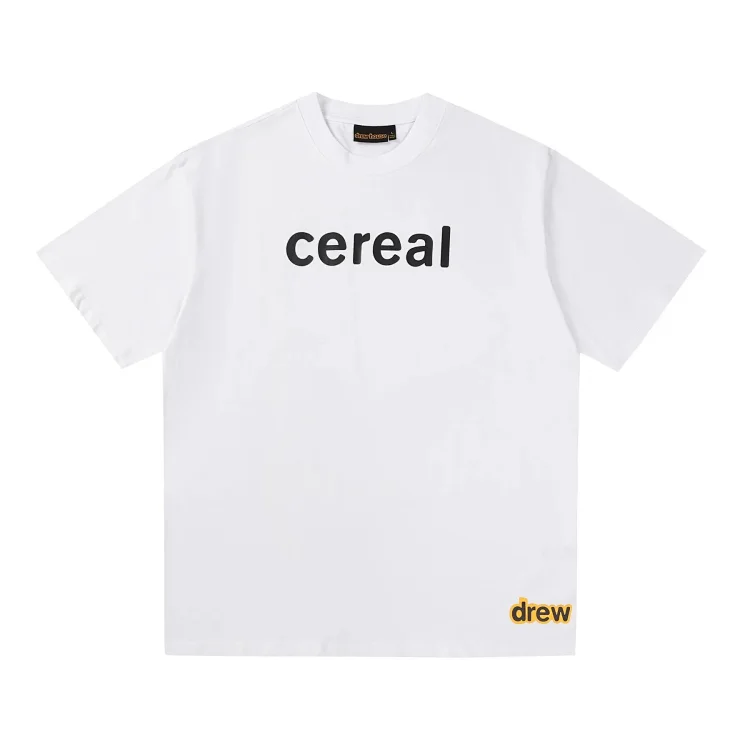 DREW HUOSE Summer classic Justin Bieber matching smiley face pattern round neck versatile T-shirt for couples