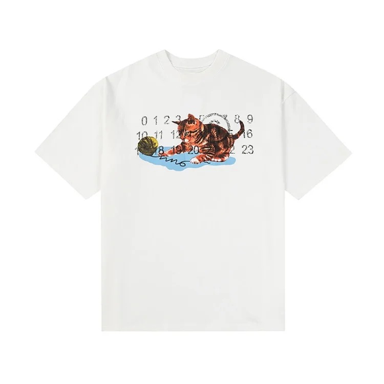 MM6 digital pattern round neck men's and women's trendy short-sleeved T-shirt series