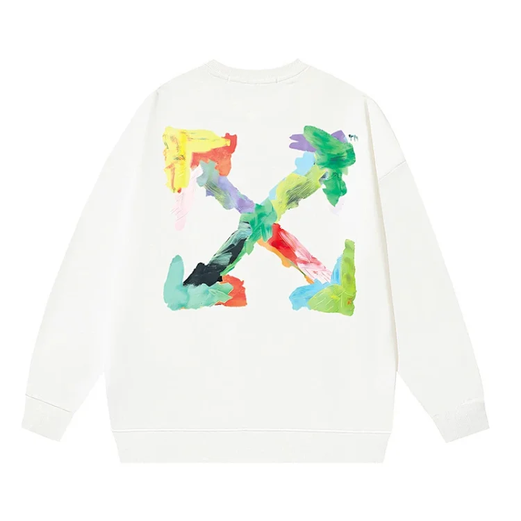 OW arrow oil painting simple printed pullover terry style
