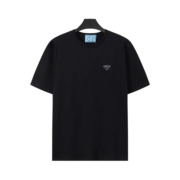 Metal triangle logo series style P short-sleeved T-shirts for men and women