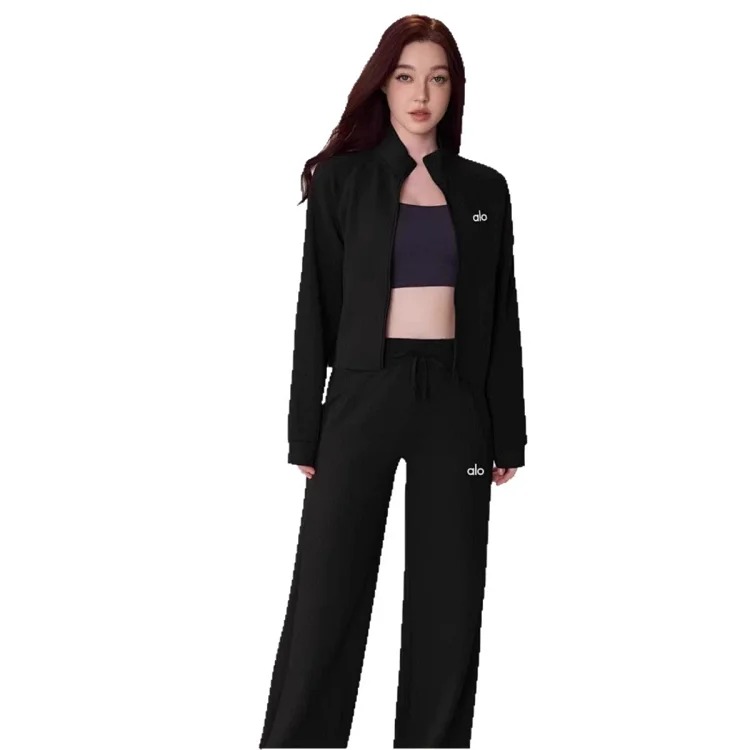 Women's Yoga Sports Coat Loose Stand-up Collar Cardigan Zipper Sweatshirt Running Fitness Yoga Jacket