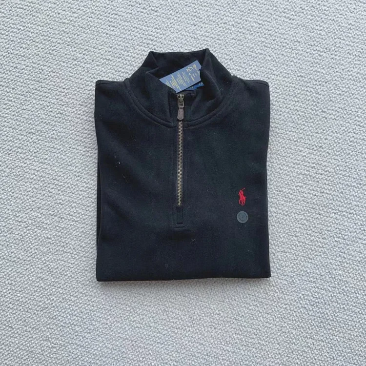 Ralph Lauren sweatshirt women's half zipper Ralph Lauren pony logo embroidered couple style stand collar long sleeves