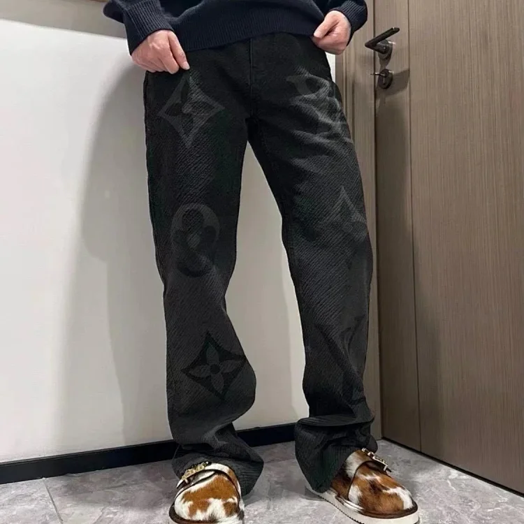 Louis Vuitton 1u24Fw new dark pattern presbyopic logo twill suit jeans