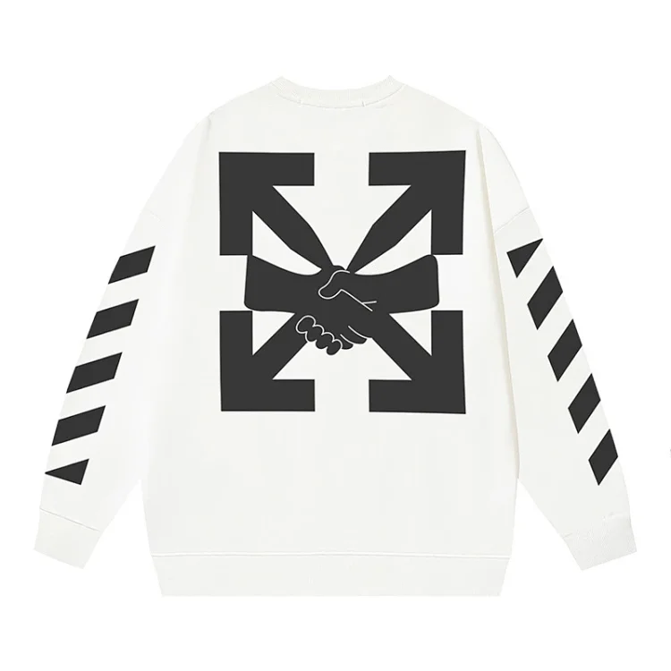 OW arrow oil painting simple printed pullover terry style