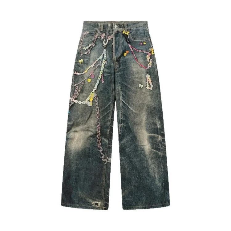 Gucci 199625 Retro Jeans High-speed Rail Chain Early Spring Ac Version Street Printing Home