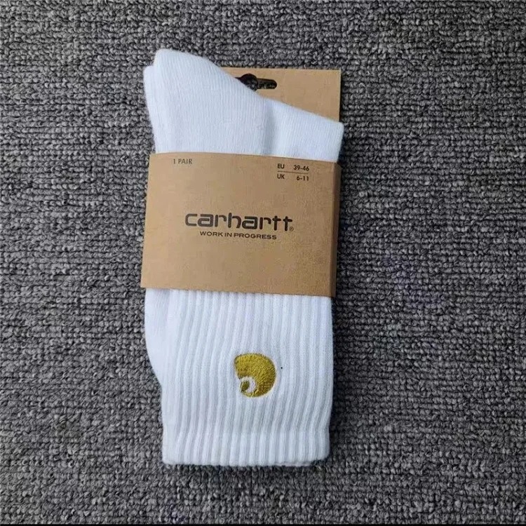 Carhartt Towel Bottom Gold Label Embroidery Simple Workwear Style Skateboard Sports Socks