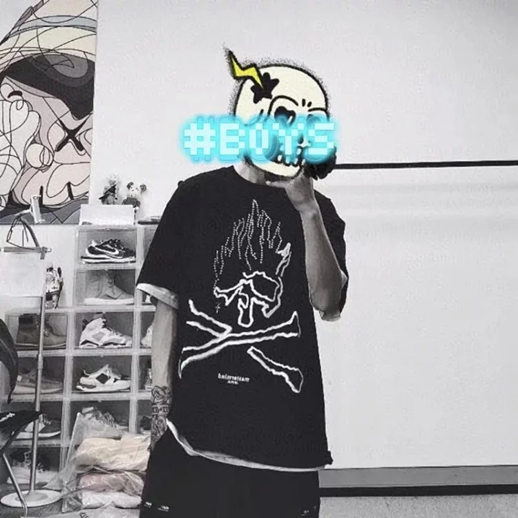 Travis Scott Cactus Jack X mastermind JAPAN skull graphic short-sleeved T-shirt
