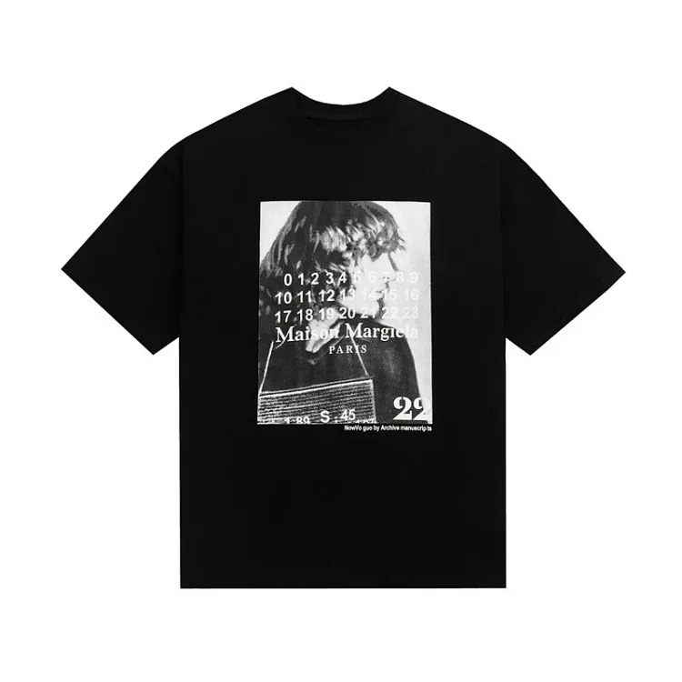 Majia letter embroidery printed short-sleeved T-shirt high street trendy brand for men and women