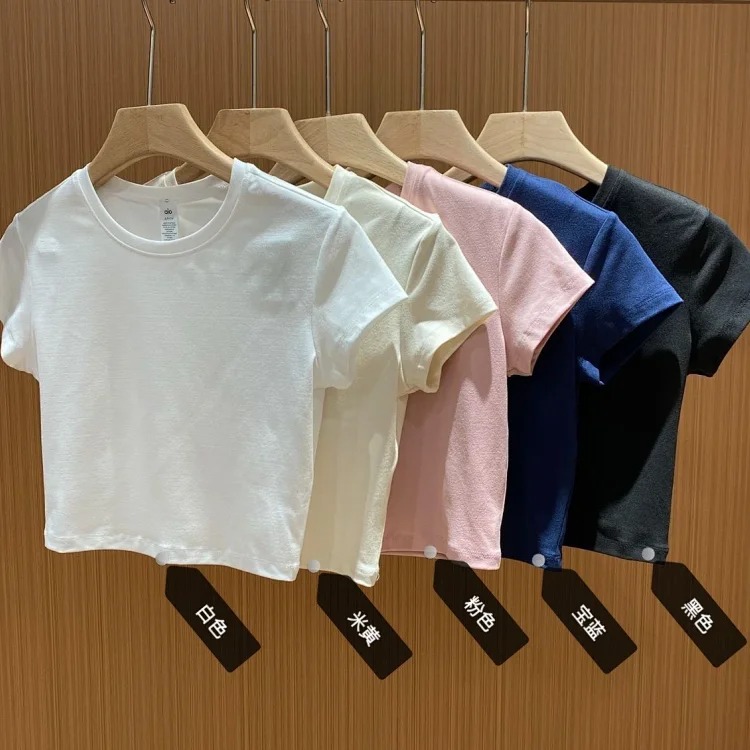 Sports Training Yoga Right Shoulder Short-sleeved T-shirt