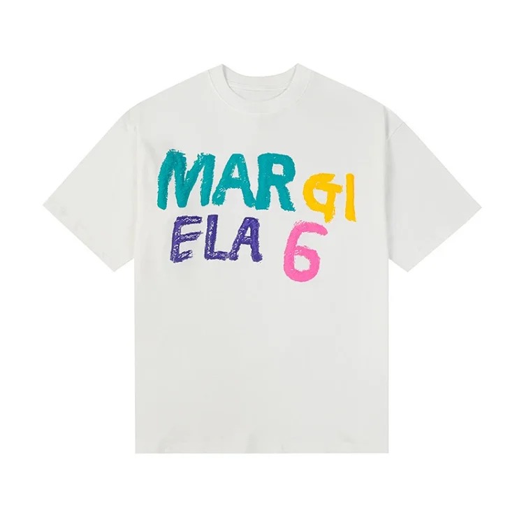 MM6 digital pattern round neck men's and women's trendy short-sleeved T-shirt series