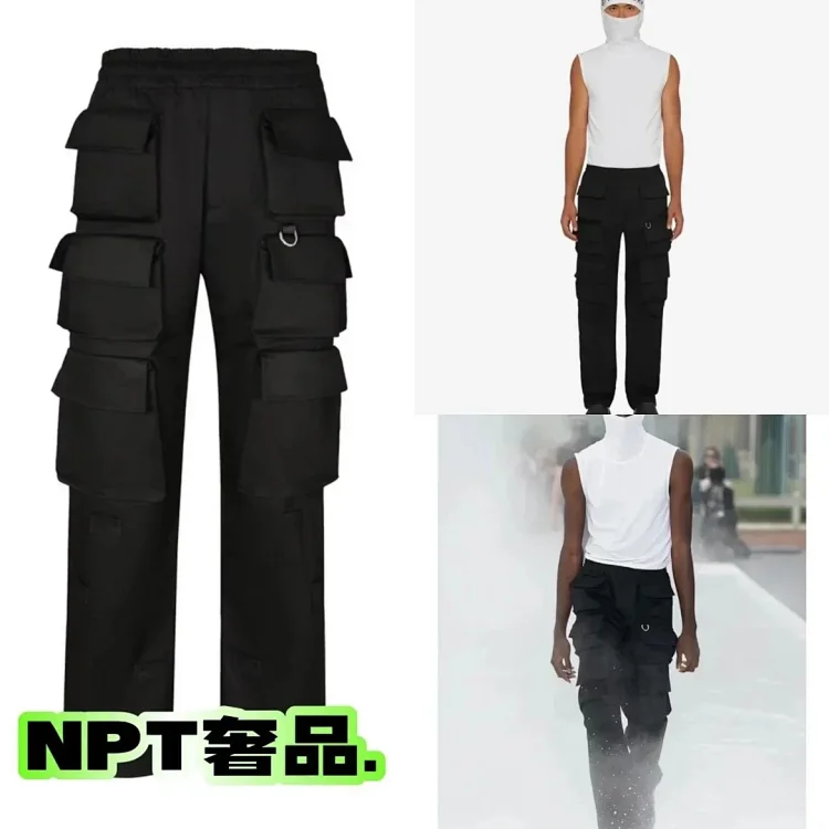 Givenchy Multiple Large Pocket Overalls Velcro Button Pocket Casual Overalls Pants