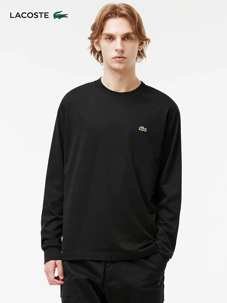 LACOSTE French Crocodile Men's Pure Cotton Round Neck Long Sleeved T-shirt TH7307