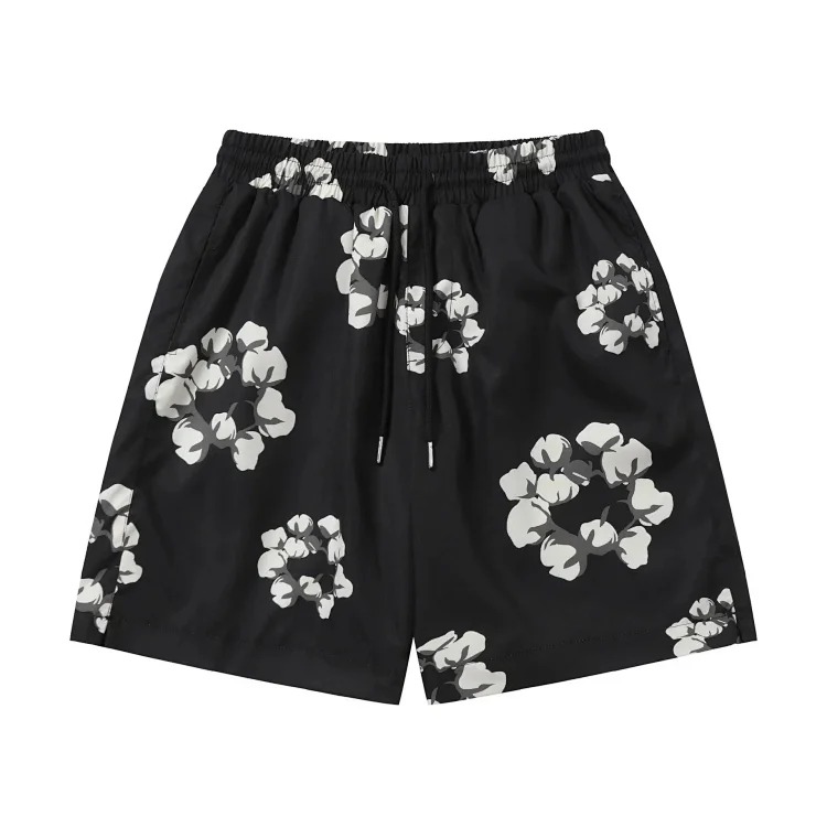 D.T kapok all-over printed short-sleeved loose T-shirt men's and women's shorts suit