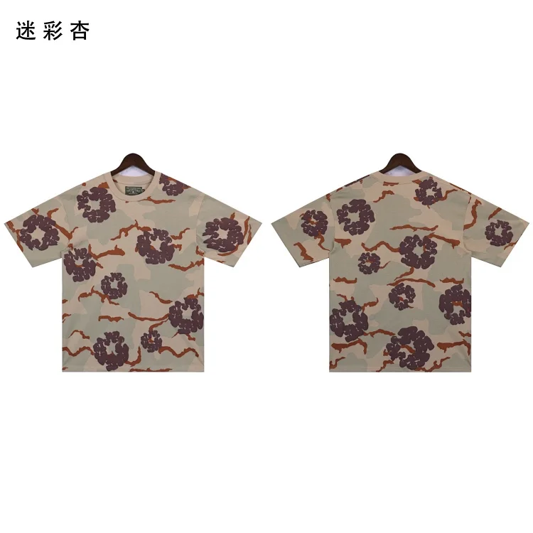 Camouflage foam print casual loose short-sleeved T-shirt shorts