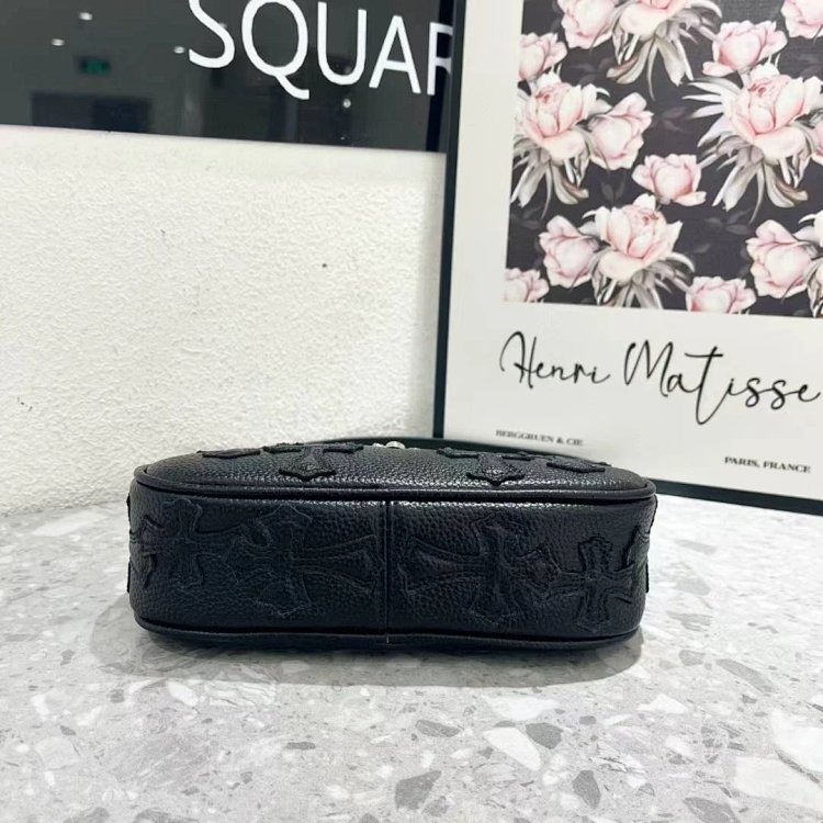 Chrome Hearts Retro High-end Lychee Patterned Shoulder Bag