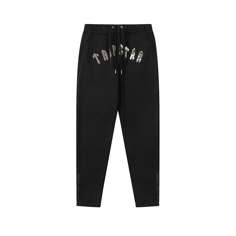 Gradient letter tiger head embroidery hooded sweatshirt + long pants sports suit