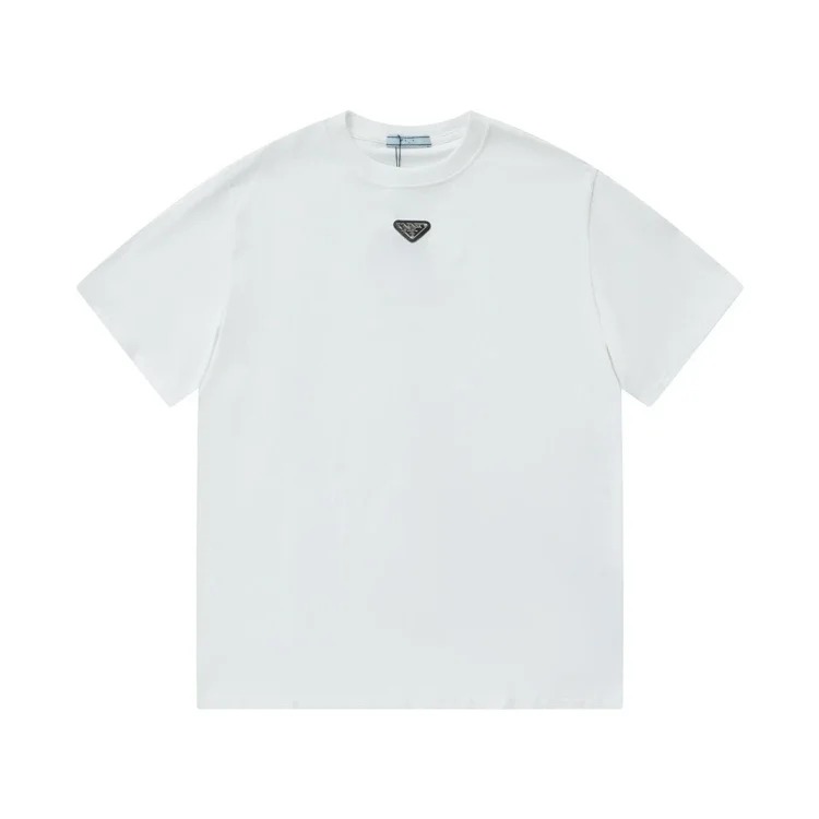 Metal triangle logo series style P short-sleeved T-shirts for men and women
