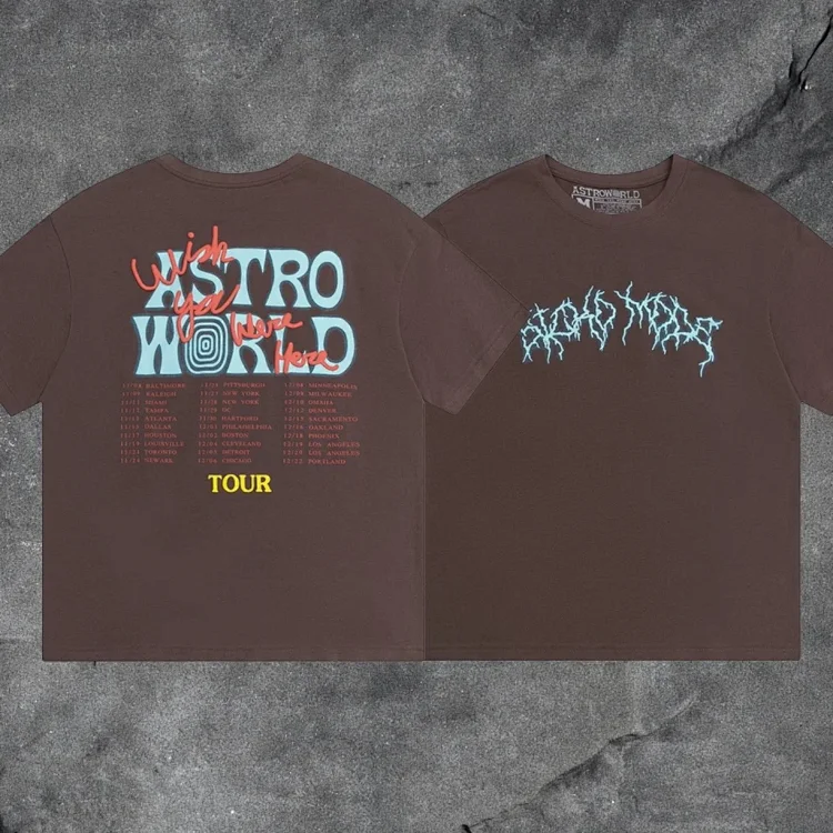 travis scott short-sleeved utopia ts joint utopia limited edition american high street t-shirt