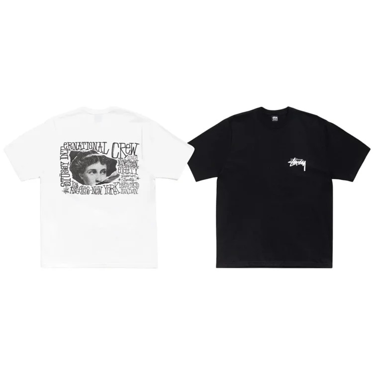 26SS STUSSY Classic European Retro Series Queen Victoria Printed Round Neck Short-sleeved T-shirt