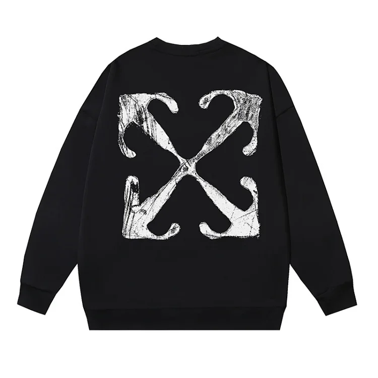 OW arrow oil painting simple printed pullover terry style