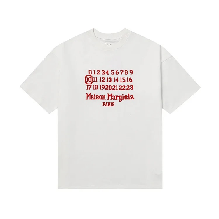 MM6 digital pattern round neck men's and women's trendy short-sleeved T-shirt series