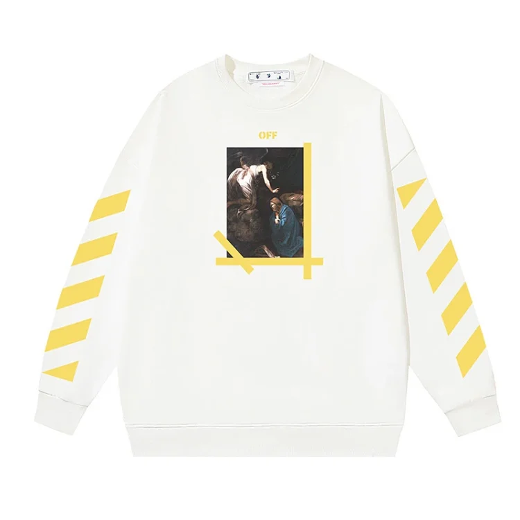 OW arrow oil painting simple printed pullover terry style