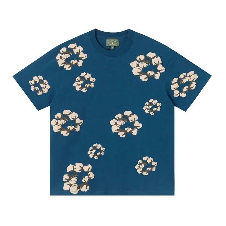 D.T kapok all-over printed short-sleeved loose T-shirt men's and women's shorts suit