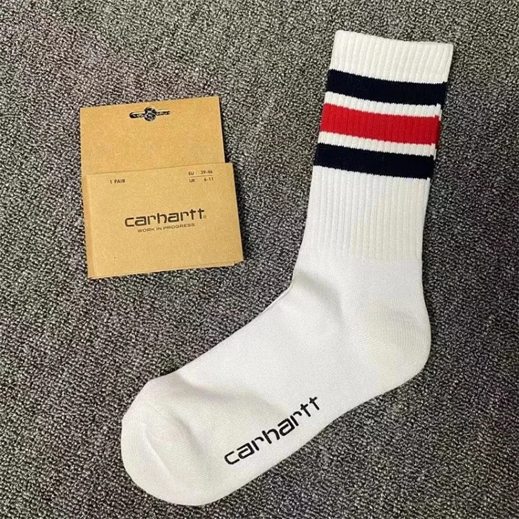 Carhartt Towel Bottom Gold Label Embroidery Simple Workwear Style Skateboard Sports Socks