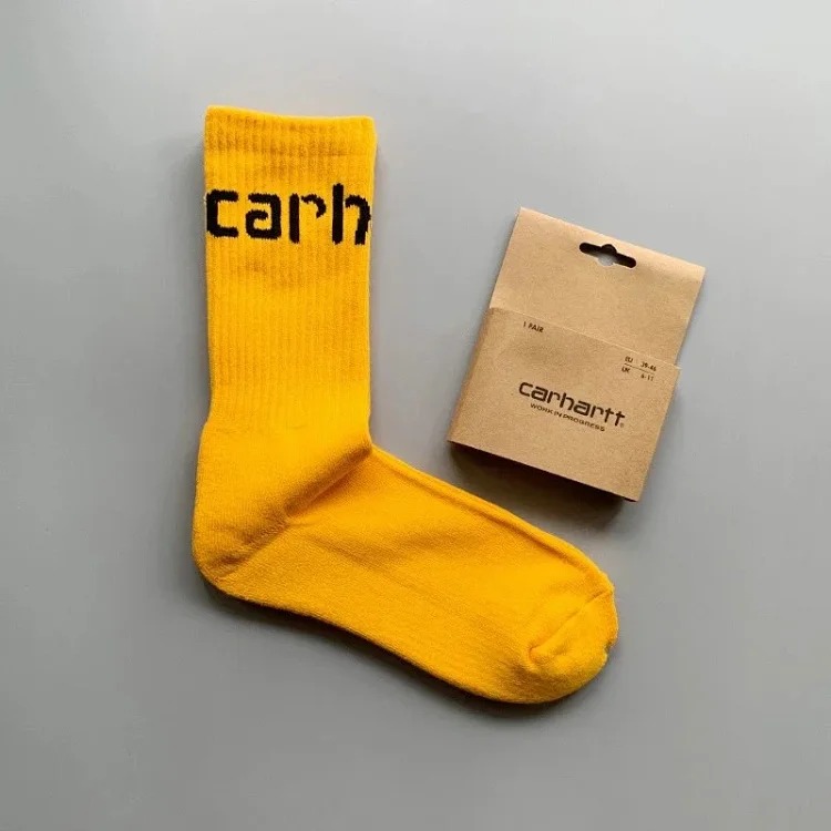 Carhartt Towel Bottom Gold Label Embroidery Simple Workwear Style Skateboard Sports Socks
