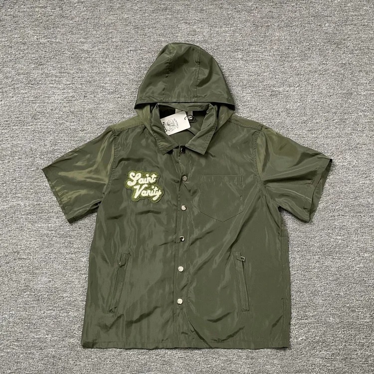 Saint letter towel embroidered hooded short-sleeved shirt casual shorts suit