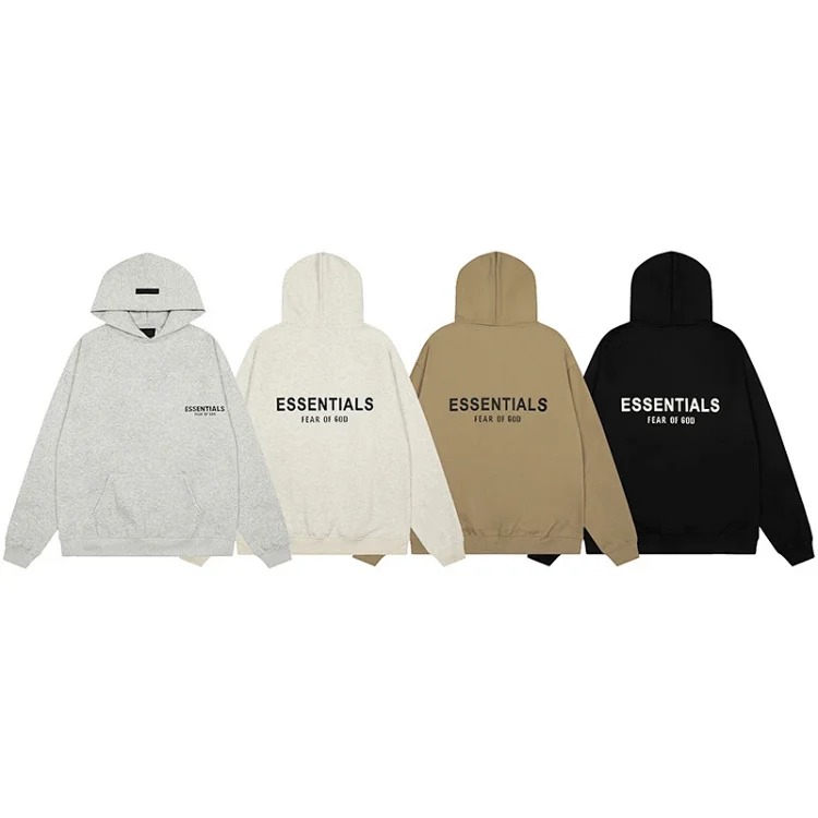 Hooded sweatshirt with black letter flocking
