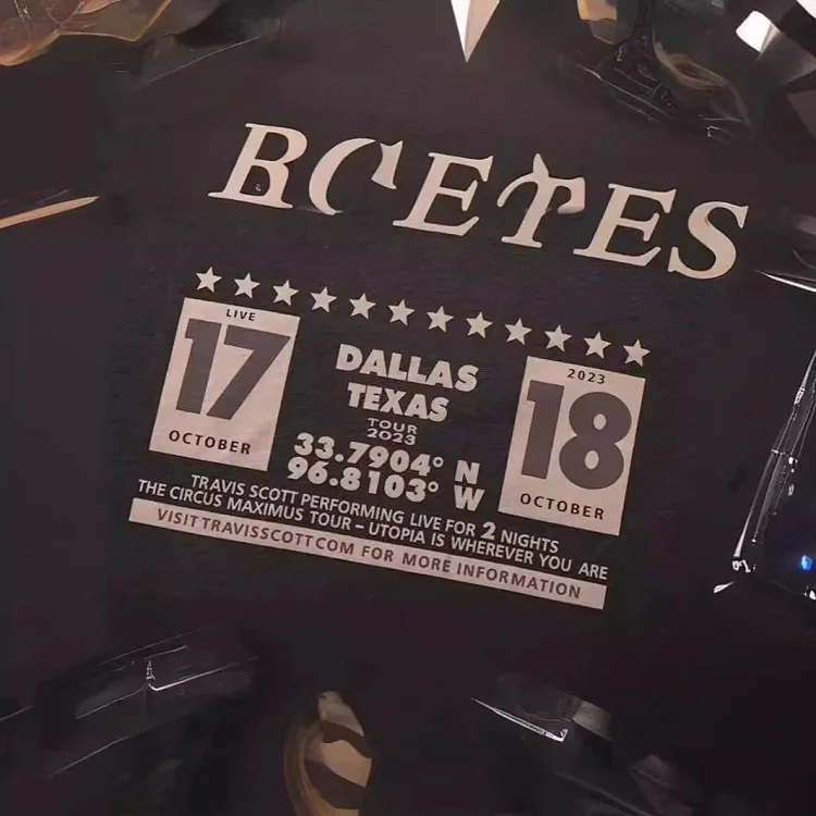 2024 new American street style Travis Scott Cactus Jack Confederacy short-sleeved T-shirt tee
