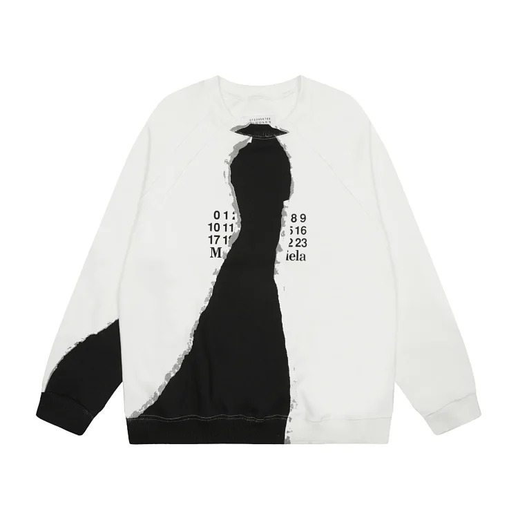 MM6 Autumn and Winter Loose Jacket Casual Hooded Sweatshirt Trendy Print