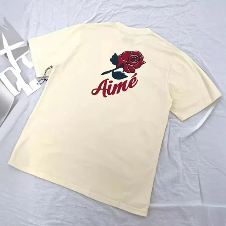 Abstract color block print summer loose casual short-sleeved T-shirt for men and women