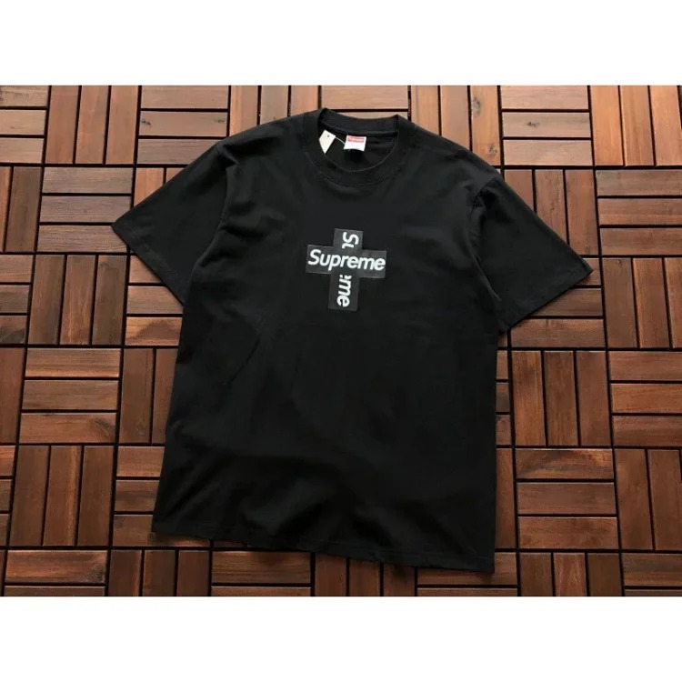 SUP letter print BOX high version short-sleeved T-shirt for men and women
