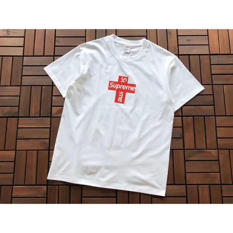 SUP letter print BOX high version short-sleeved T-shirt for men and women