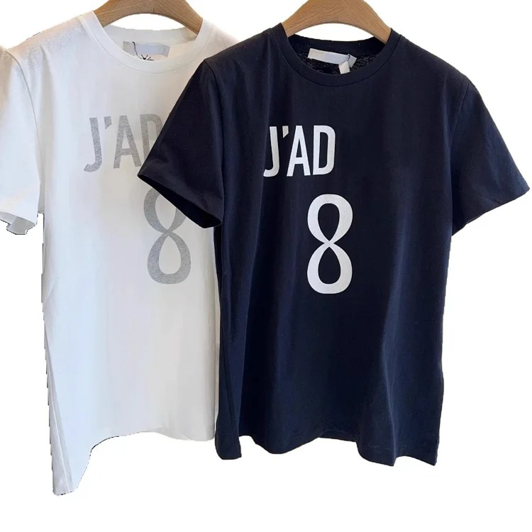 D Home T-shirt Printed Summer Loose Women's Trendy Letter Tops Women's Tops Short-sleeved