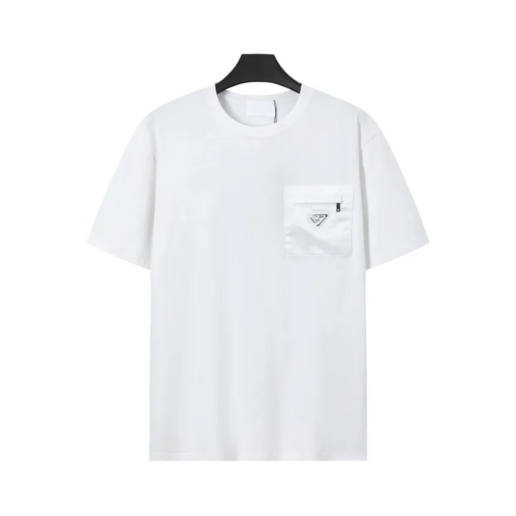 Metal triangle logo series style P short-sleeved T-shirts for men and women