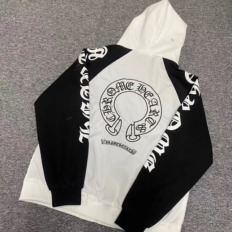 Chrome Hearts Light Luxury Sanskrit Printed Cardigan Hooded Jacket Men's Top Long Sleeved
