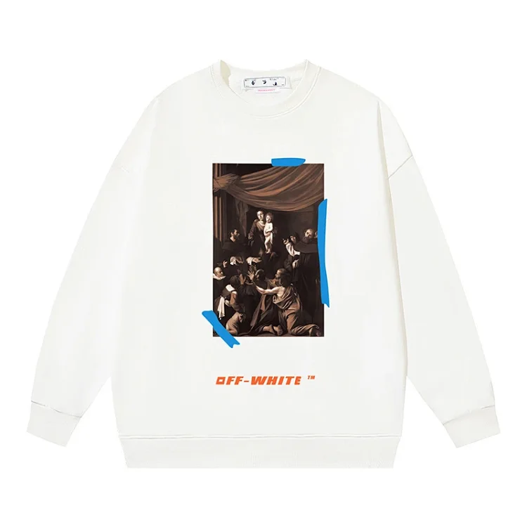 OW arrow oil painting simple printed pullover terry style