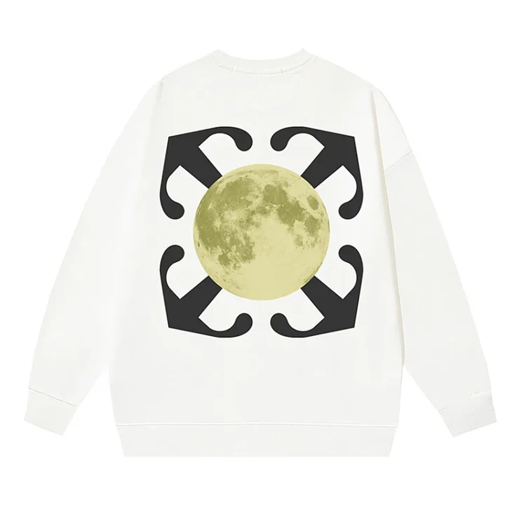 OW arrow oil painting simple printed pullover terry style