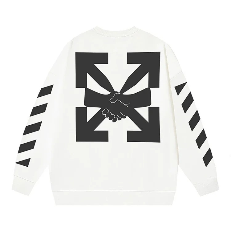 OW arrow oil painting simple printed pullover terry style