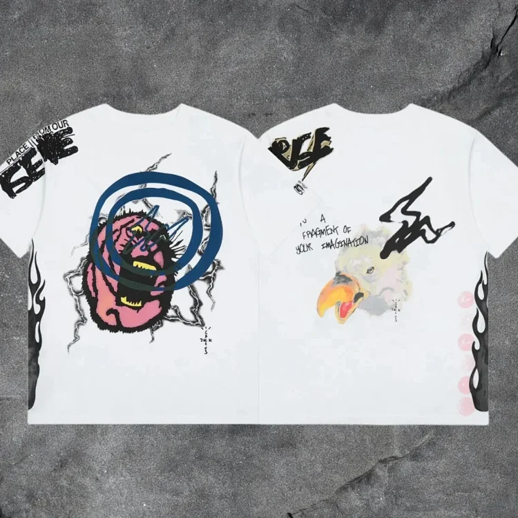 travis scott short-sleeved utopia ts joint utopia limited edition american high street t-shirt