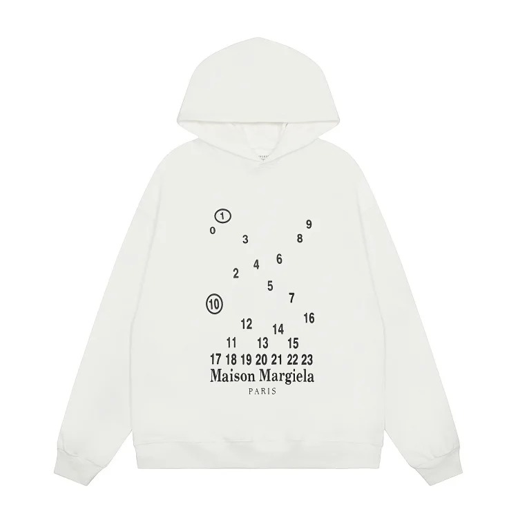 MM6 Autumn and Winter Loose Jacket Casual Hooded Sweatshirt Trendy Print