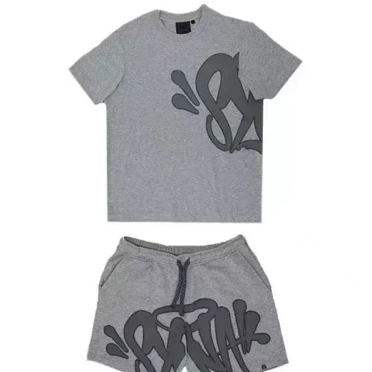 Loose Casual Printed Hip-hop Letter Short-sleeved Tops Street Men's Summer -style Sports Suits T-Shirt