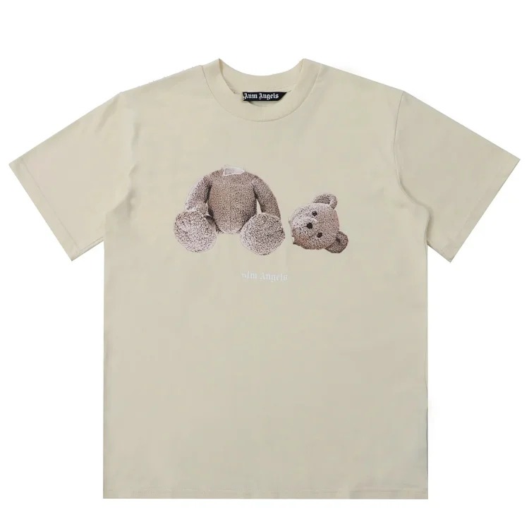 PA palm letter print round neck short-sleeved loose T-shirt
