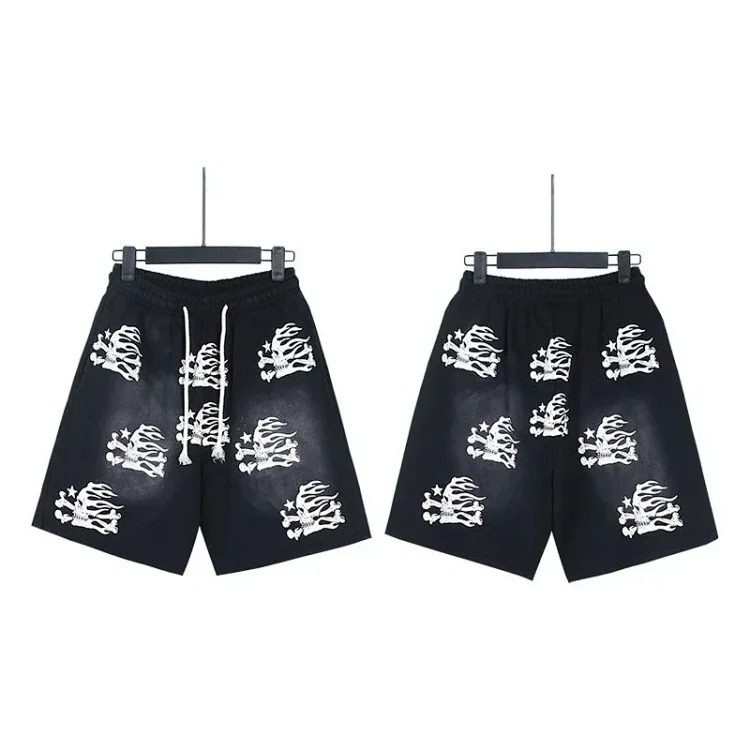 Printed casual loose couple short-sleeved shorts set