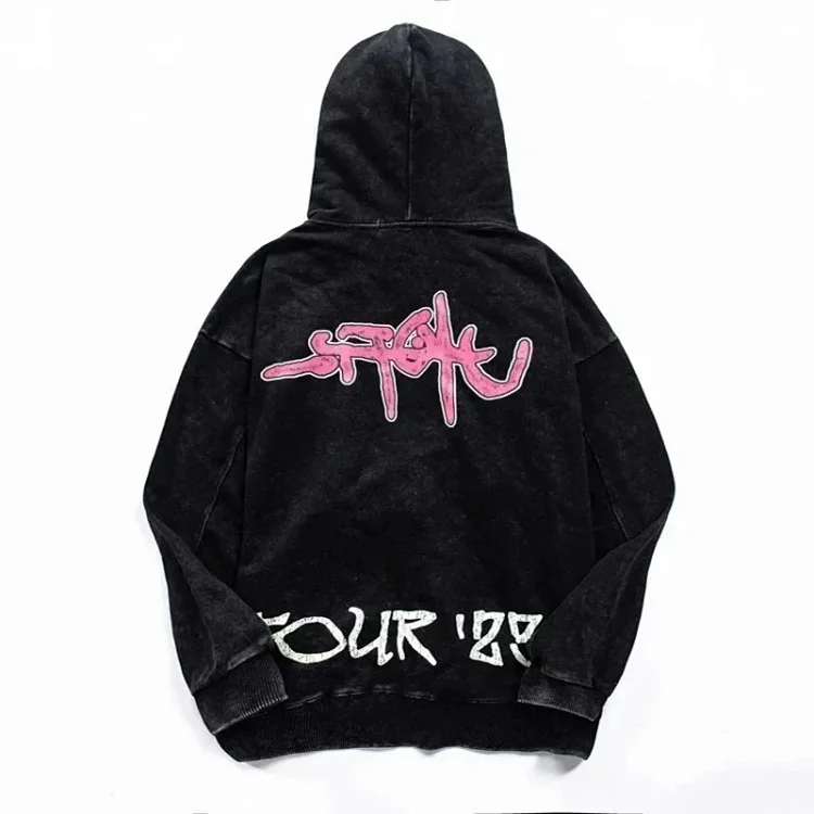 Autumn Thin Sweatshirt American Travis Scott Utopia Tour Hooded Sweatshirt Abstract Letter Washed Hoodie