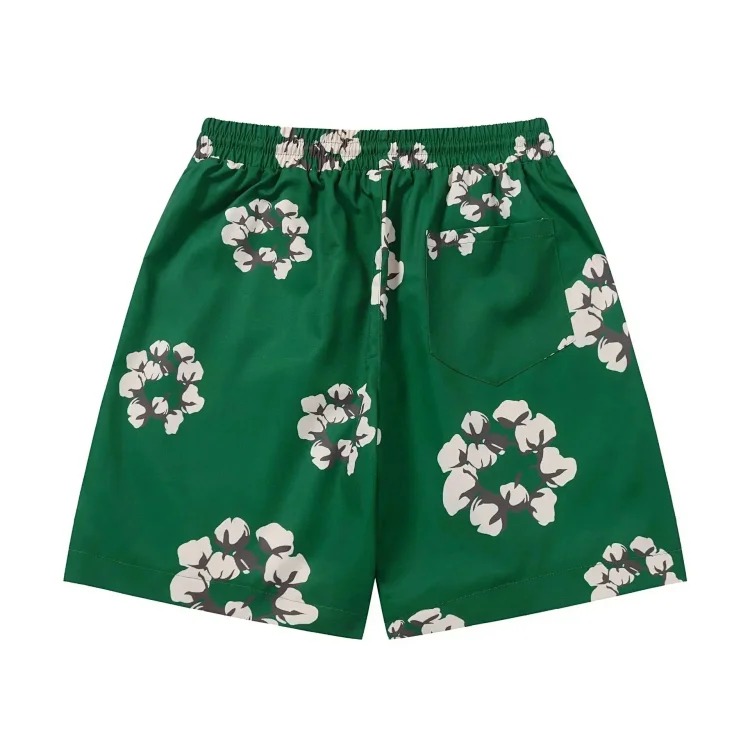 D.T kapok all-over printed short-sleeved loose T-shirt men's and women's shorts suit