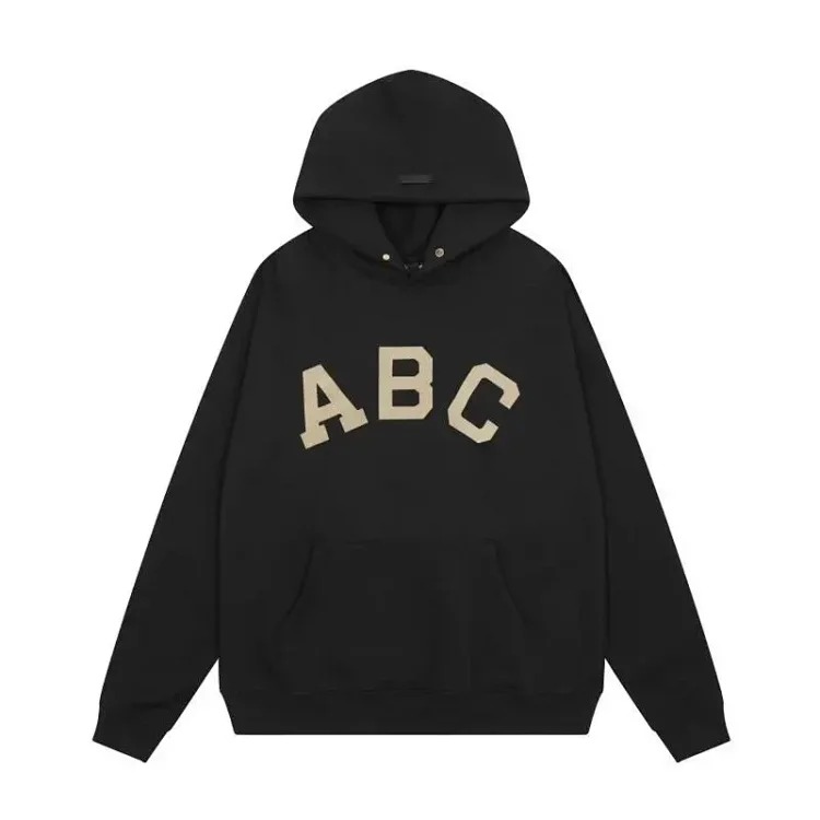 Trendy brand hooded sweatshirt plus velvet spring and autumn couple's coat